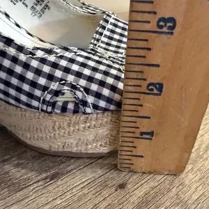 American Eagle Gingham Print Platform Wedges Shoes Women’s Size 7 Black White thumbnail 10