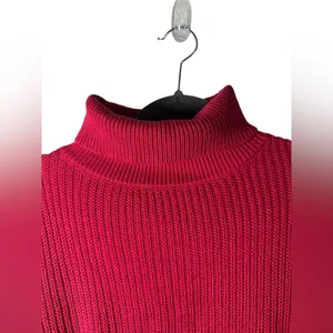Ambiance Apparel Women’s Sweater Large Red Turtleneck Ribbed Knit‎ Long Sleeve thumbnail 4