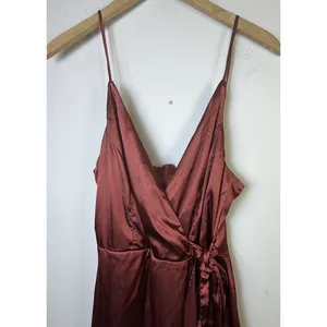 Altar’d Ava Satin Illusion Wrap Emerald bronze Sleeveless Cocktail Dress small thumbnail 3