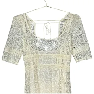 For Love and Lemons Marilyn Midi Dress in Ivory Size Medium NWT thumbnail 7