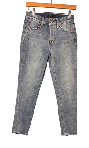 7 For All Mankind Josefina Jeans 24 Blue Skinny Boyfriend Casual Chic READ thumbnail 1