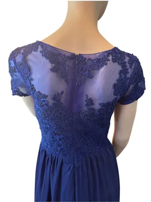 Gown Gallery Lace & Chiffon Mother of the Bride Dress Royal Blue Size 8 NWT thumbnail 5