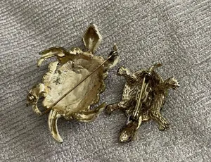 2 Vintage TURTLE Brooches/Pins-see description. thumbnail 7