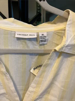 Sincerely Jules Yellow and White Striped Shirt Dress thumbnail 2