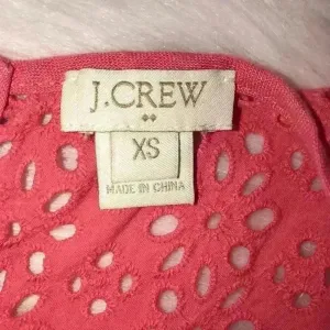 J.Crew Women’s Linen Salmon Coral Eyelet Top Size XS‎ Lightweight Casual thumbnail 7