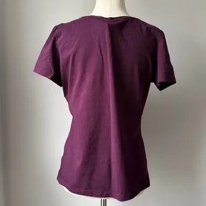Pact Women's Short-Sleeve Crewneck Tee in Deep Plum Relaxed Fit T shirt medium thumbnail 2
