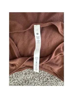 Lululemon Dark Brown Modal Silk Twist Back Long Sleeve Shirt Size 2 thumbnail 6