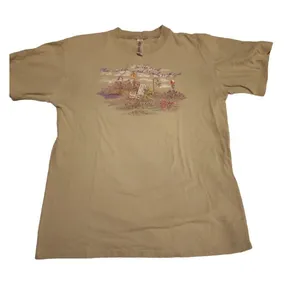 T-Shirt‎ Plant Your Life In The Word Graphic Print Short Sleeve Beige thumbnail 1