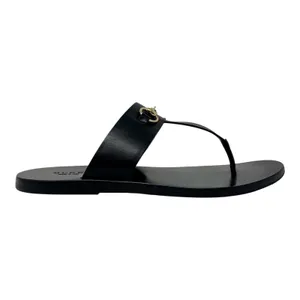 Gucci Horsebit Black Leather Thong Flat Sandals EU 36 Made in Italy thumbnail 4