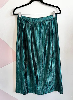 Vintage Blue Velvet Maxi Skirt Y2K 90s Grunge Witchy Fairycore Goth Retro Medium thumbnail 2