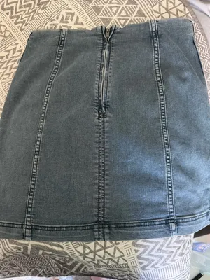 Free People Denim Mini Skirt Size 8 Y2K Blue Wash Stretch thumbnail 1