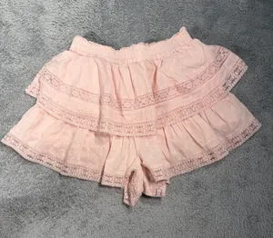 Altar’d state Pink Ruffle Lace Shorts small thumbnail 1