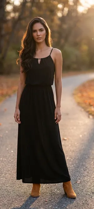Style & Co. Black Spaghetti-Strap Maxi Dress thumbnail 1
