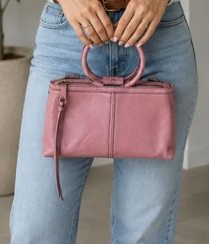 HOBO Sable Pink Genuine Leather Convertible Crossbody Top Handle Satchel Bag thumbnail 1