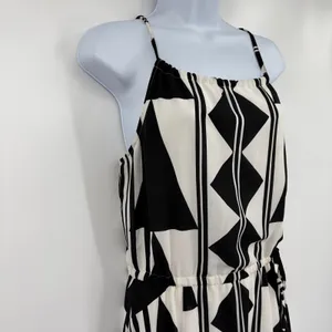 Express Asymmetric Geometric Maxi Dress Sz XS Resort Art Deco Monochrome Hanky thumbnail 6