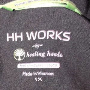 HH works by healing hands black nurses scrub top size 1X thumbnail 4
