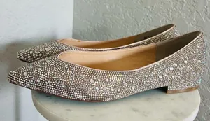 BETSEY JOHNSON Rhinestone Crystal Pavé Pointed Toe Flat, SPARKLE, Size 8.5, NWOT thumbnail 14