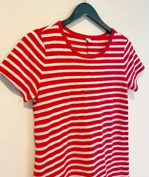 Old Navy Red And White Striped T-shirt Dress thumbnail 2