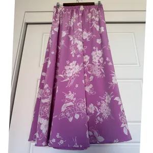 Y2K Vintage Reversible sz M Womens Polkadot Floral High Waist ALine Maxi Skirt thumbnail 5