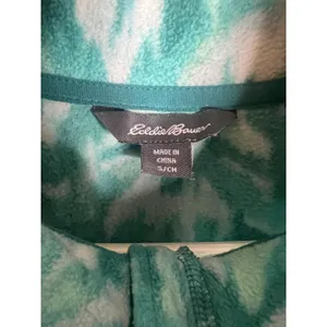 Eddie Bauer Sweatshirt Wm Sm Blue 1/4 Zip Pullover Mock Neck Polar Pattern Hike thumbnail 2