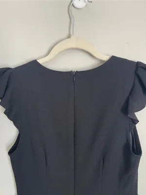 SHE + SKY Classic Black Ruffle Sleeve Mini Dress Sz S thumbnail 5