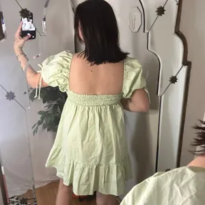 Olivaceous Babydoll Mini Dress Light Green Size Medium NWT thumbnail 2