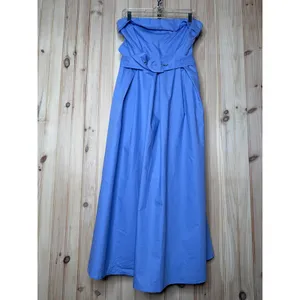 NWT Lulus Trendsetting Choice Periwinkle Strapless Midi Dress With Pockets Sz L thumbnail 2