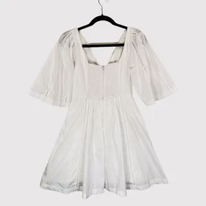 Abercrombie Fitch Dress White Mini V Neck Cutout Poplin Coastal Cowgirl Small thumbnail 3