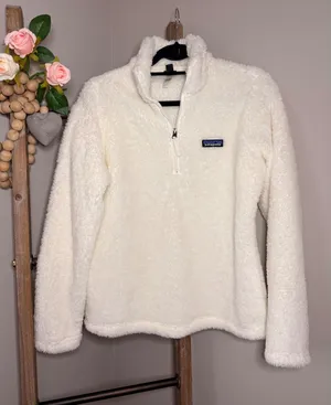 Patagonia Los Gatos 1/4 Zip Fleece Pullover Birch White 25235 Women Medium thumbnail 1
