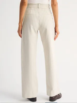 Abercrombie and Fitch SHORT Sloane Tailored Pant Trousers White Pinstripe 27/4 thumbnail 3
