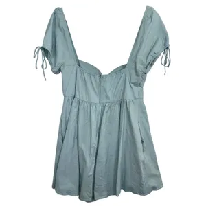 Abercrombie & Fitch Sage Green Babydoll Puff Sleeve Mini Dress Womens Size Large thumbnail 2