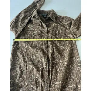 Ralph Lauren Paisley Button Down Shirt Brown Multicolor Long Sleeve Small thumbnail 6
