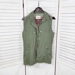 Thread & Supply Aztec Southwestern Print Knit Back Utility‎ Vest Green Small thumbnail 8