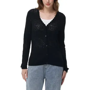 Frye Women's Pointelle button front Cardigan nwt thumbnail 2