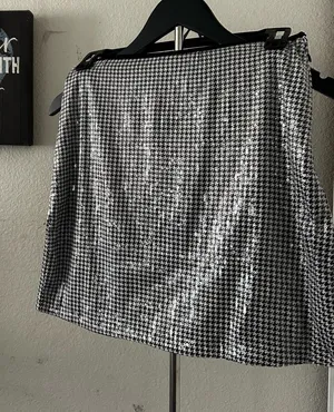Sanctuary Black and White Houndstooth Mini Skirt thumbnail 1