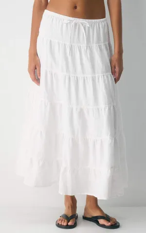 ARITZIA Wilfred Bouquet Linen Skirt M White $148 Retail NWOT thumbnail 1