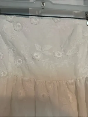 Altar'd State White Strapless Floral Embossed Mini Dress thumbnail 3