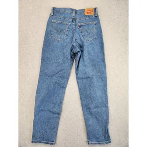 Levi's High Waisted Mom Jeans Distressed Indigo‎ Medium Wash Size 28 thumbnail 6