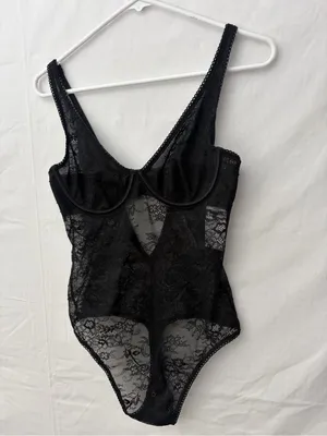 Abercrombie & Fitch Black Lace Bodysuit Underwire Medium NWT(A733) thumbnail 2
