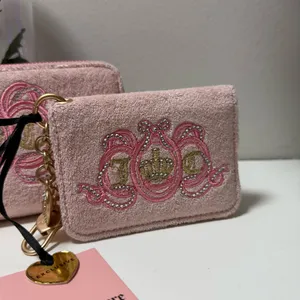 Juicy Couture Pink Terry Wallet & Card Holder Set Crown Y2K Coquette thumbnail 3