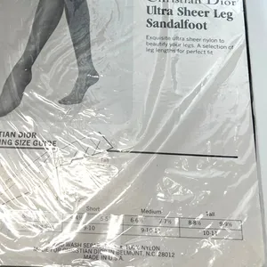 Set of 3 New Vintage Christian Dior hosiery sheer lace thigh-high Black tall 10 thumbnail 12