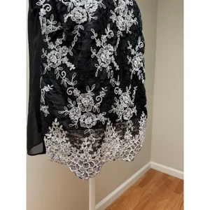 Le Bos Tank Top Womens Size 14 Black Floral Embroidered Scoop Neck Summer Boho thumbnail 5