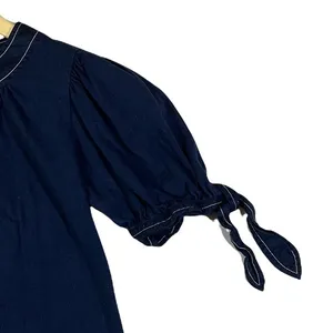 Anthropologie Rialto Navy Blue Tie Sleeve‎ Shirt thumbnail 9