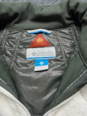 Columbia Off-White and Olive Green Omni-Heat Women's Puffer Fleece Jacket thumbnail 5