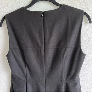 Club Monaco Women's Black Wool Pleated‎ Sheath Dress thumbnail 9