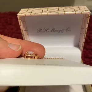 R.H.Macy & Co Sterling silver rose gold tone with fine crystal pendant necklace thumbnail 5