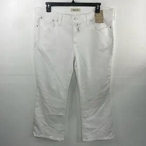 Madewell Mid Rise Kick Out With Magic Pocket White Plus Size thumbnail 3