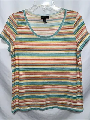Lauren Ralph Lauren Multicolor Striped Scoop Neck Tee thumbnail 1