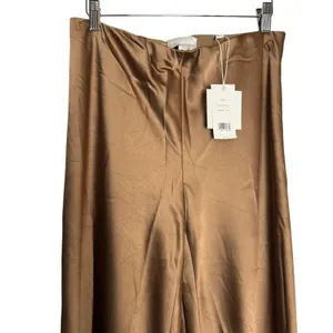 Vince Bronze Golden Brown Satin Wide Leg Culotte Pants Size Medium thumbnail 7