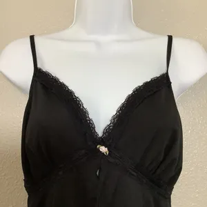 Black Babydoll‎ Top Large Y2K Coquette Feminine Romantic Dollette Dainty Summer thumbnail 2